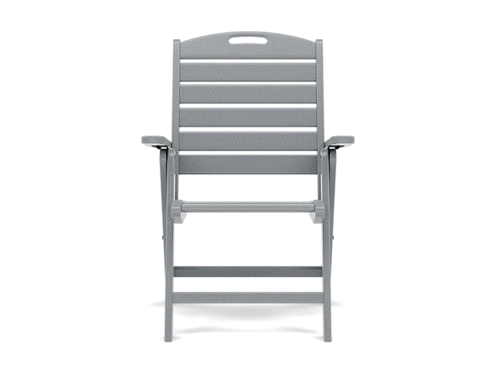Nautical High Back Folding Arm Chair in Slate Gray