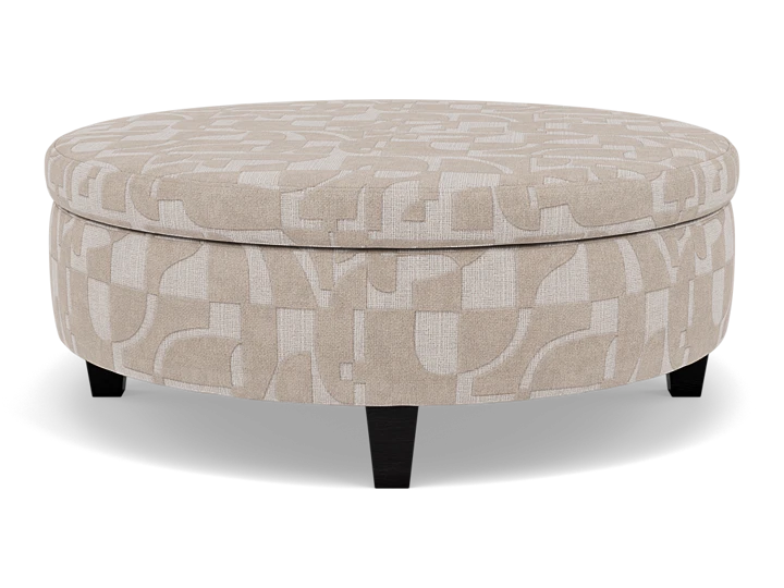 Large Round Storage Cocktail Ottoman