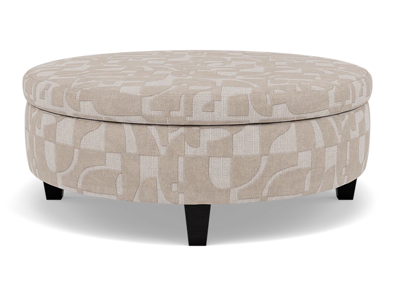Large Round Storage Cocktail Ottoman