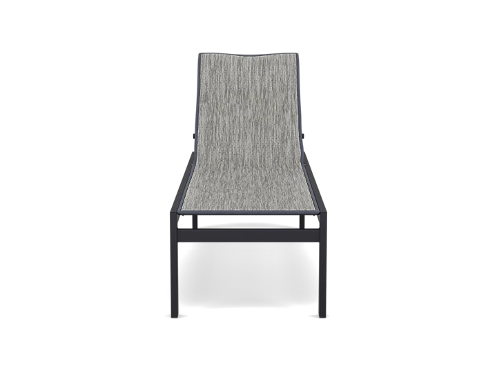 Elements Armless Adjustable Chaise in Onyx with Zinc Sling