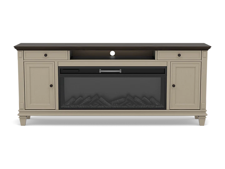 White Estate 76" Fireplace