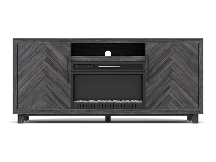 Charcoal Chevron 67" Fireplace