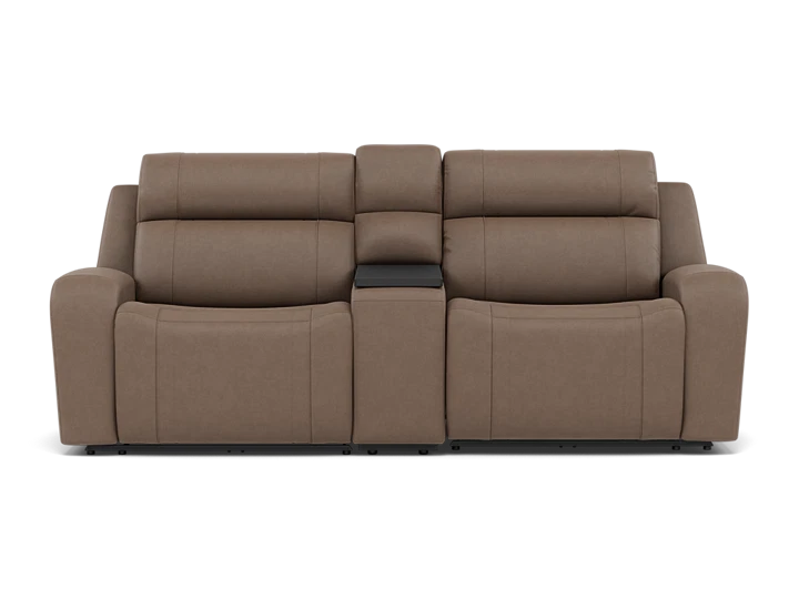 Maverick 3-Pc Leather Fully Loaded Reclining Console Loveseat With Massage