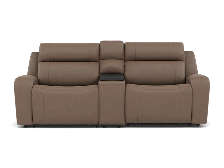 Maverick 3-Pc Leather Fully Loaded Reclining Console Loveseat With Massage