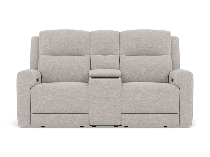 Flexsteel Shawna Power Headrest Reclining Console Loveseat