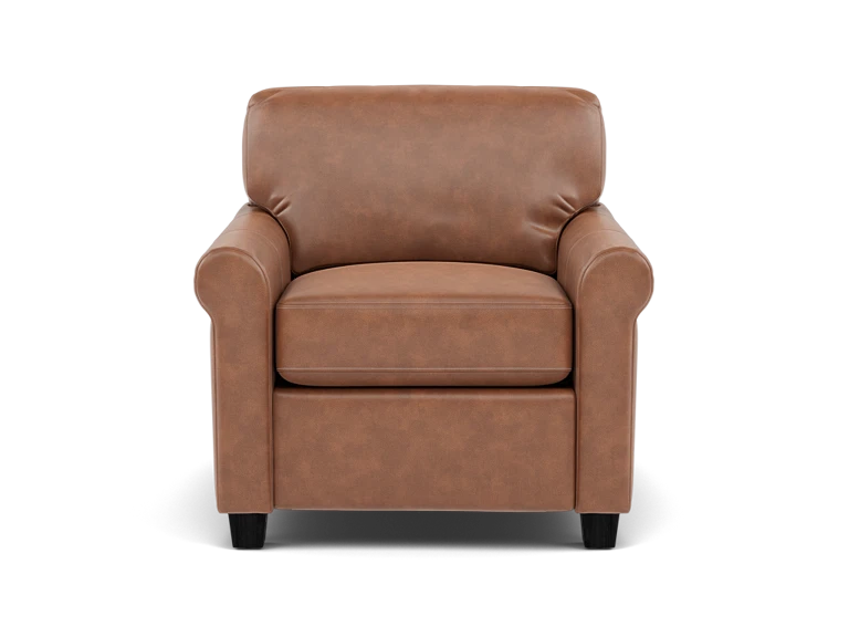 Sacramento Leather Small Sock Arm Chair