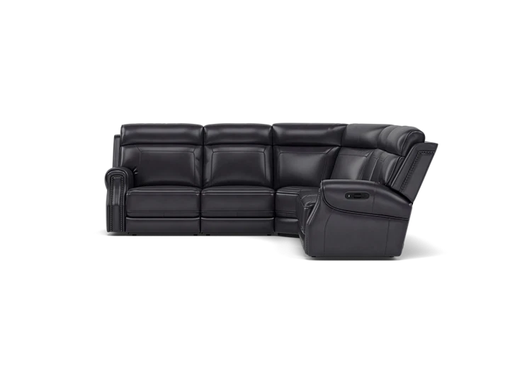Kinston 5-Pc. Leather Fully Loaded Zero Gravity Reclining Modular With Heat And Massage