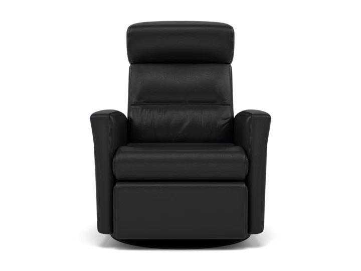 Denver Leather Large Power Recline and Lumbar Swivel Glider with Glide Locker