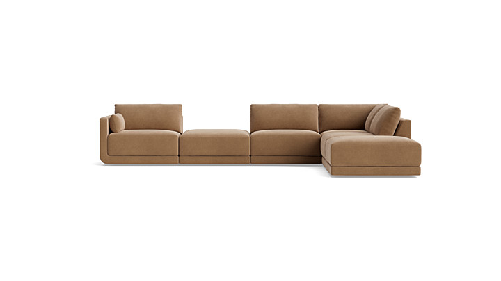 Eva Large Open-Back Sectional with Ottoman