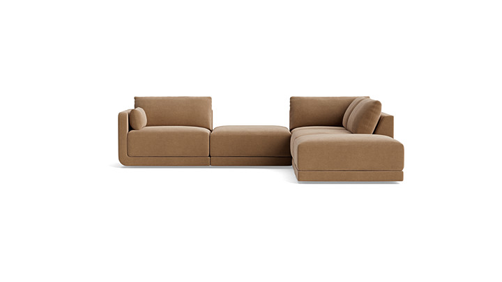 Eva Small Open-Back Sectional with Ottoman