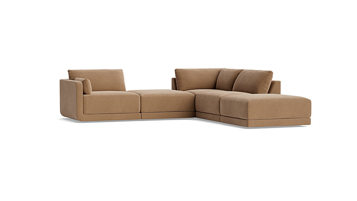 Eva Small Open-Back Sectional with Ottoman Cylindo Rendering