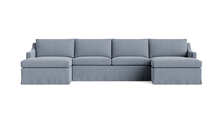 Vera Skirted Double Chaise Sectional rendering