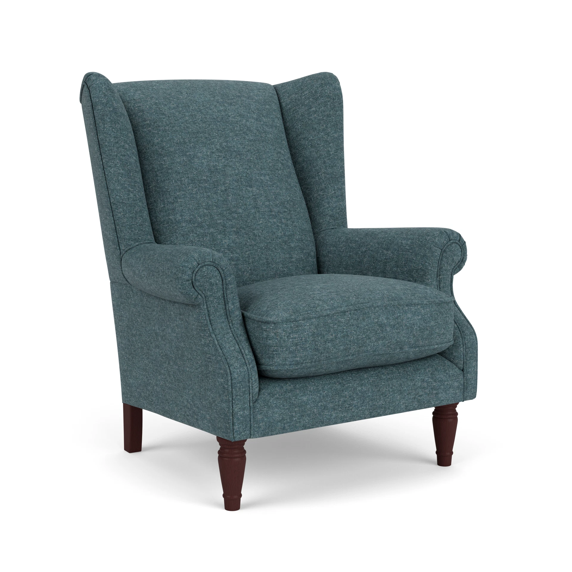 Alice Armchair in Aquaclean Oxford - Lake Marl with Light legs
