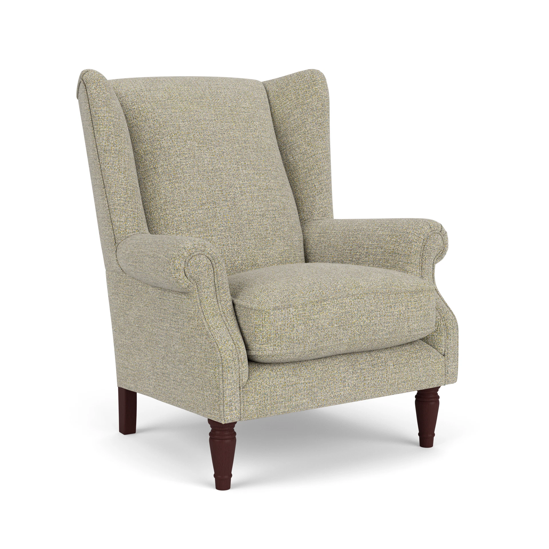 Alice Armchair in Aquaclean Oxford - Lichen with Light legs