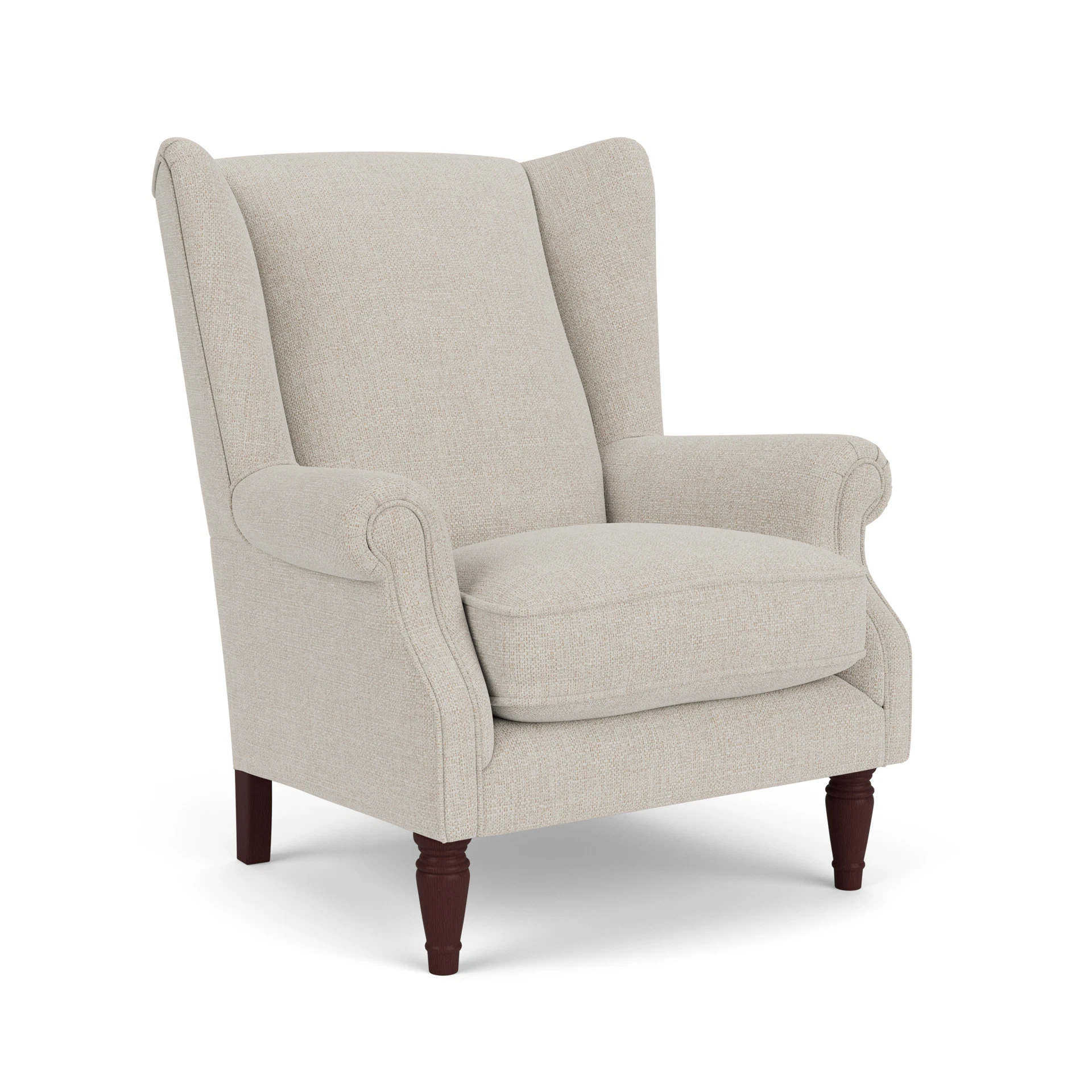 Alice Armchair in Aquaclean Oxford - Natural with Light legs