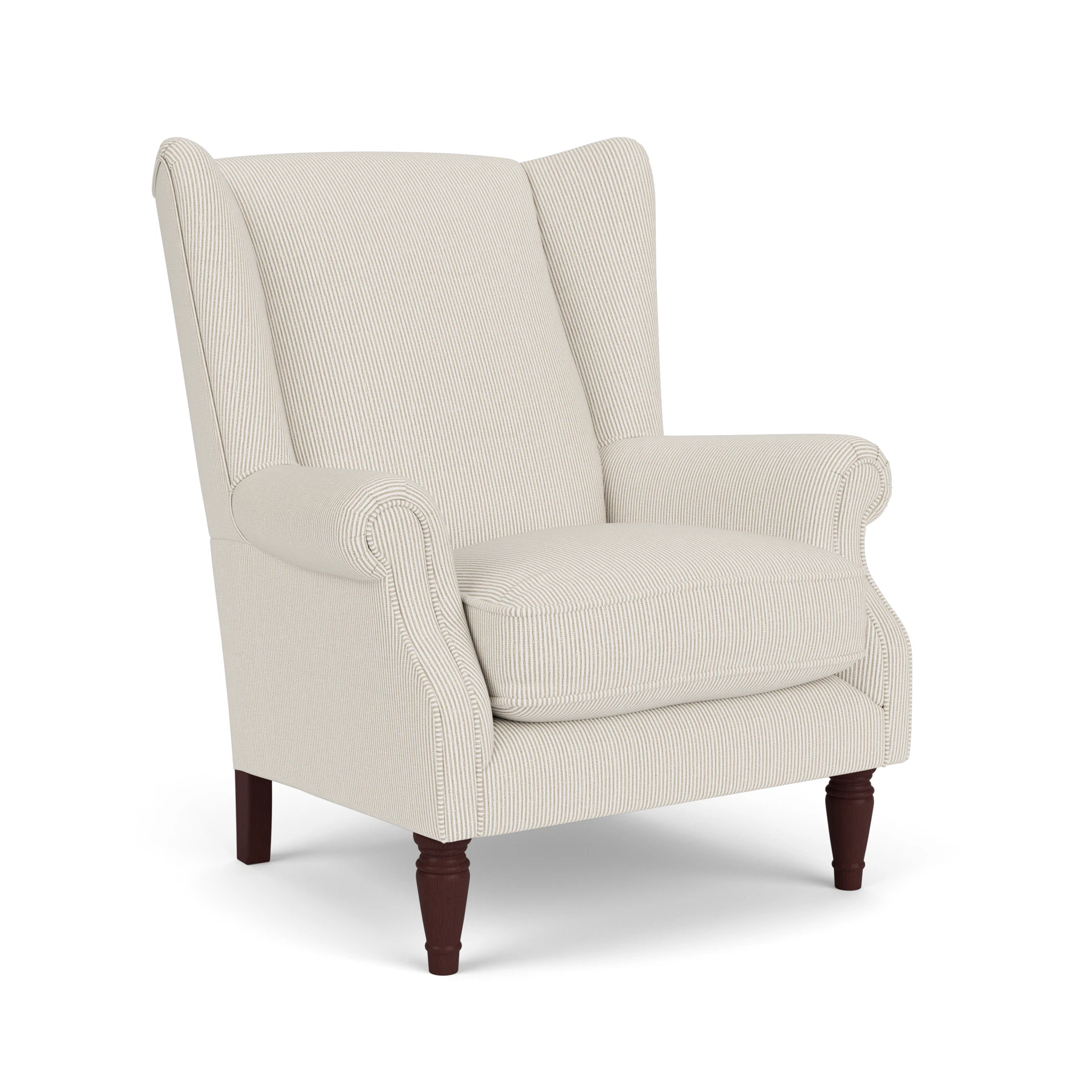 Alice Armchair in Broadway Stripe - Natural with Light legs