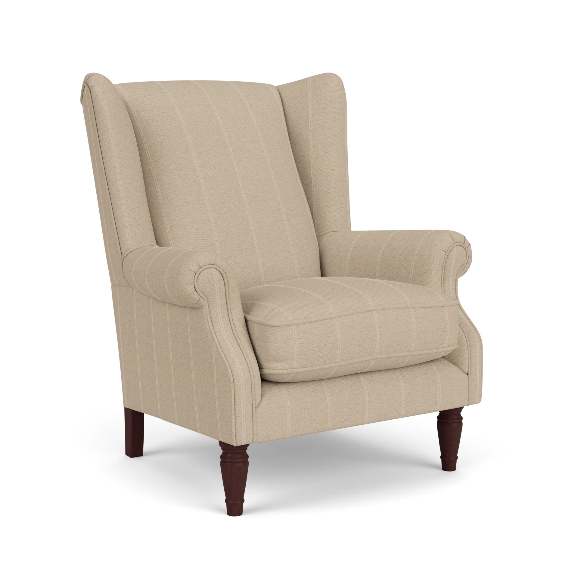 Alice Armchair in Compton Stripe - Natural with Light legs