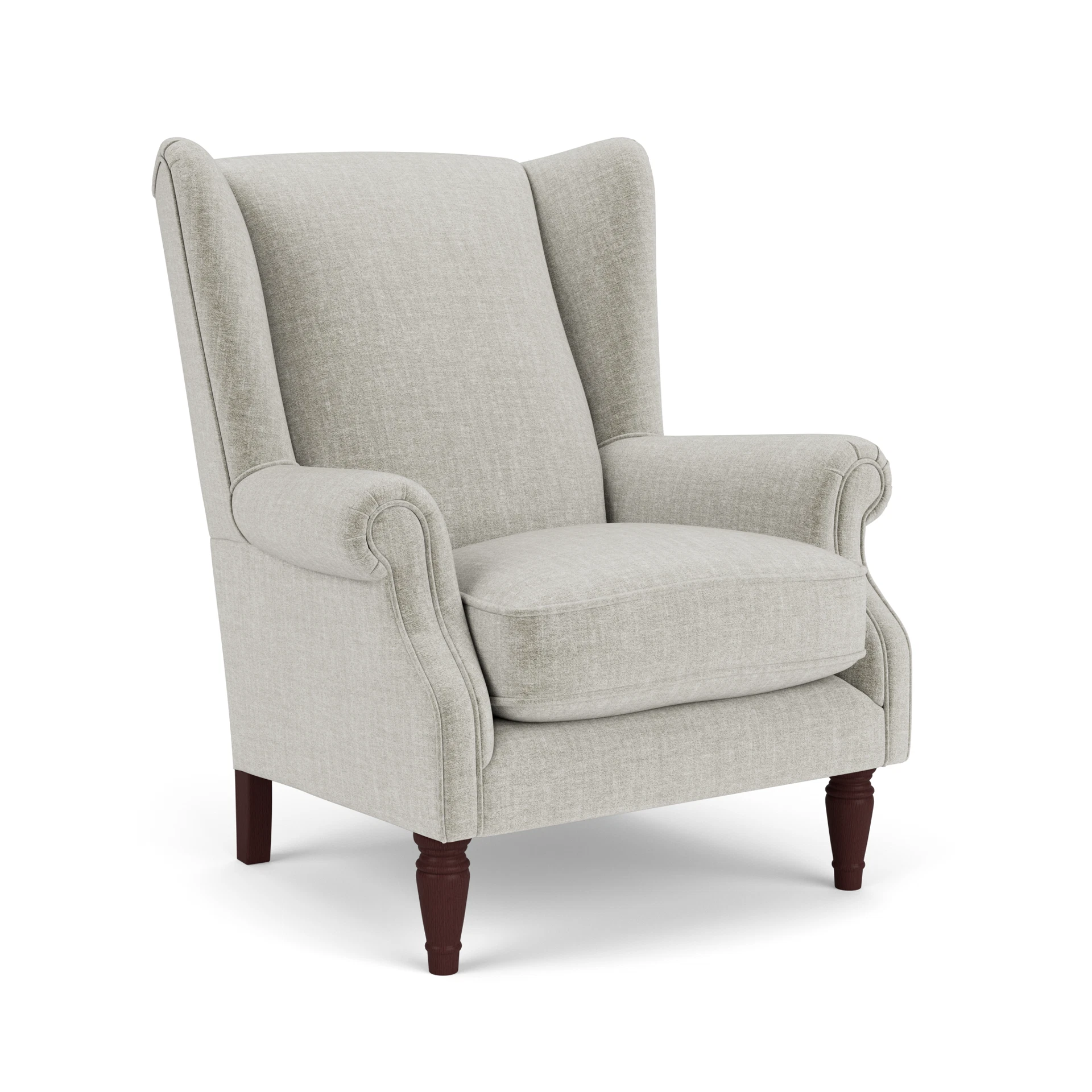 Alice Armchair in Eco Chenille - Grey Mist with Light legs