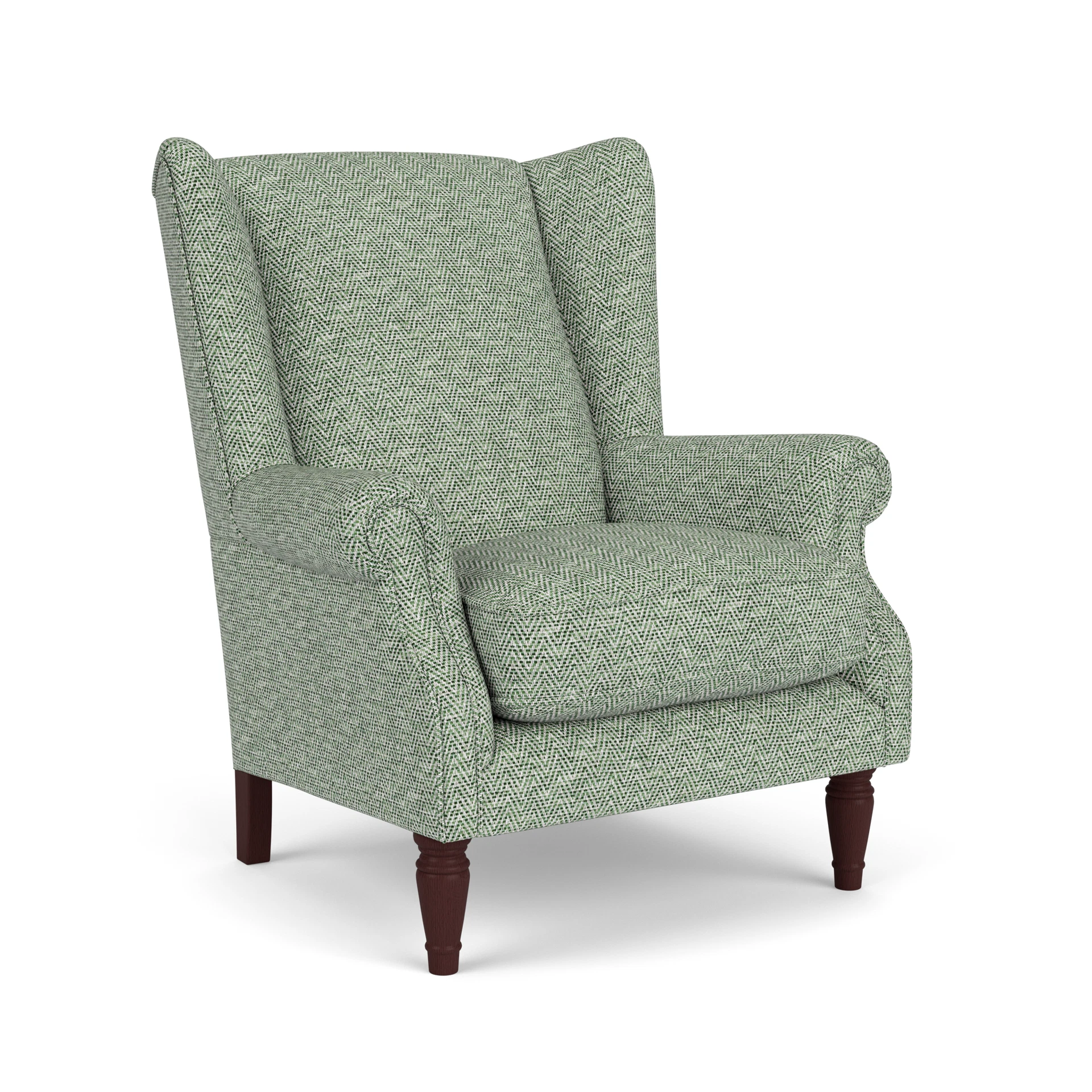 Alice Armchair in Herringbone Weave - Lake with Light legs