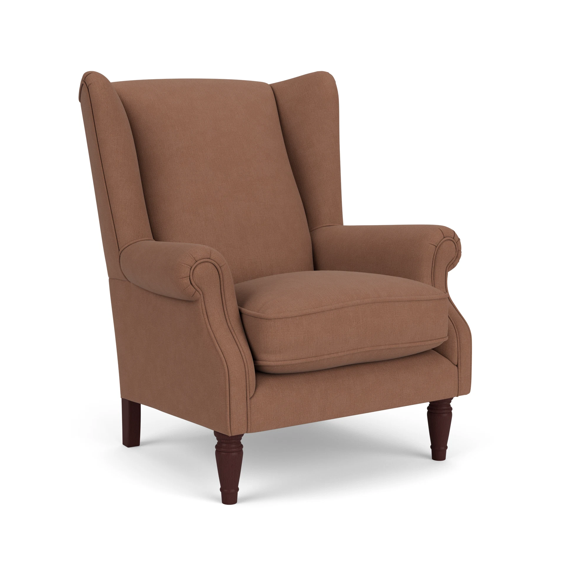 Alice Armchair in House Linen Mix - Dusky Blush with Light legs