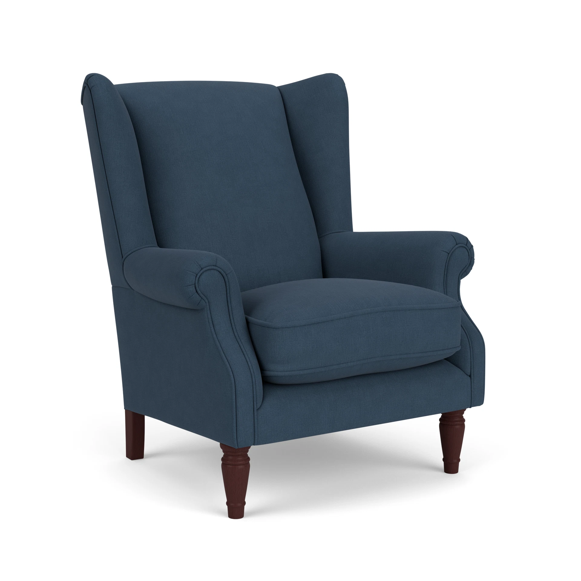 Alice Armchair in House Linen Mix - Indigo with Light legs
