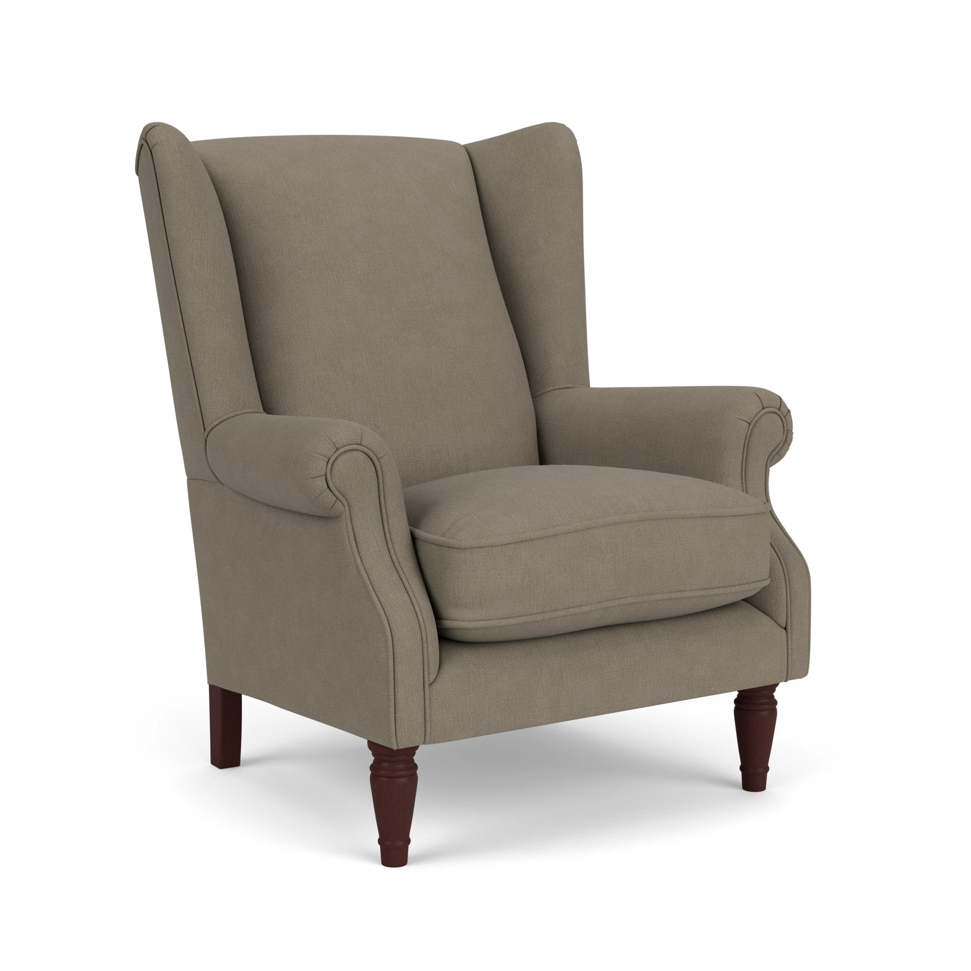 Alice Armchair in House Linen Mix - Mid Grey with Light legs