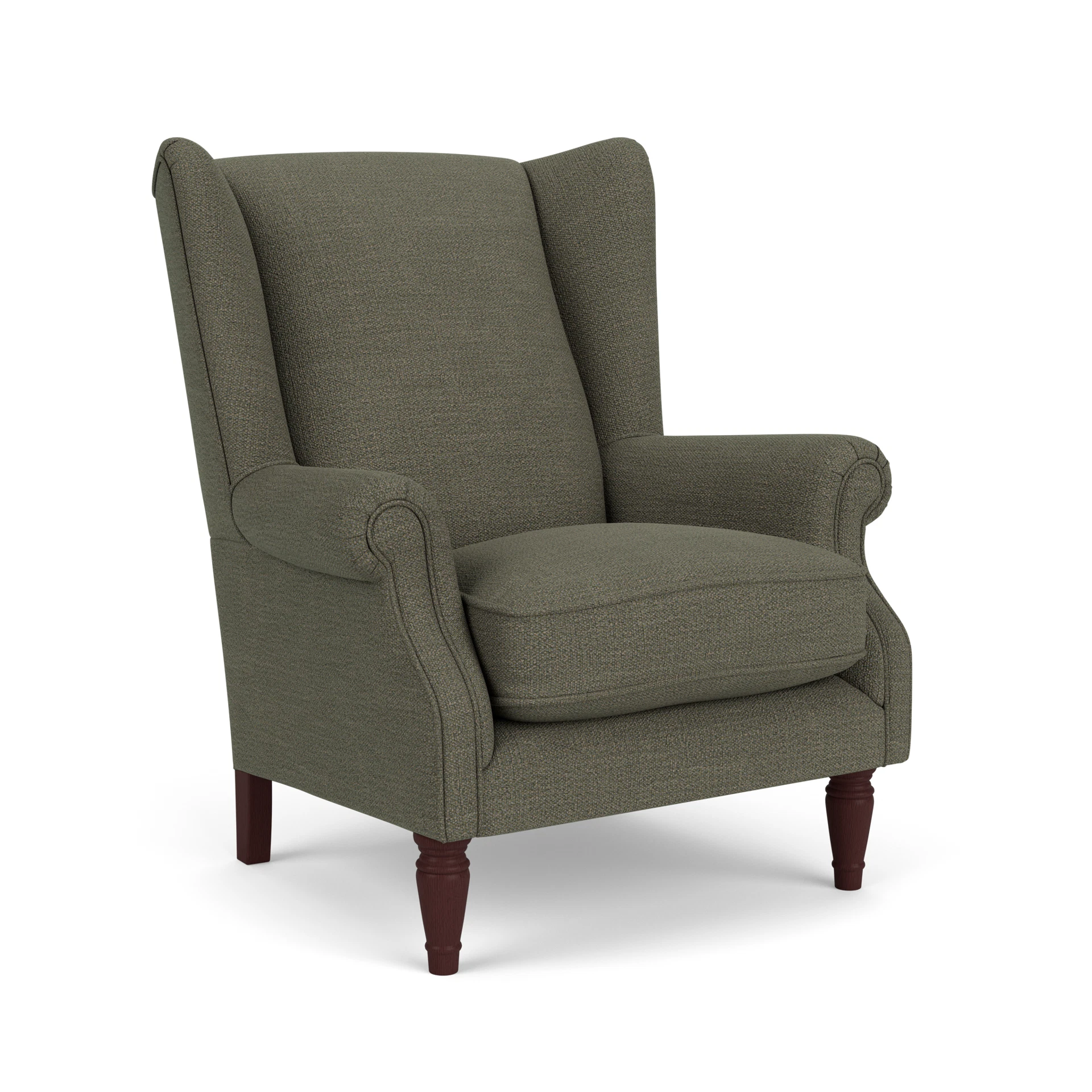 Alice Armchair in Rustic Weave - Deep Forest with Light legs
