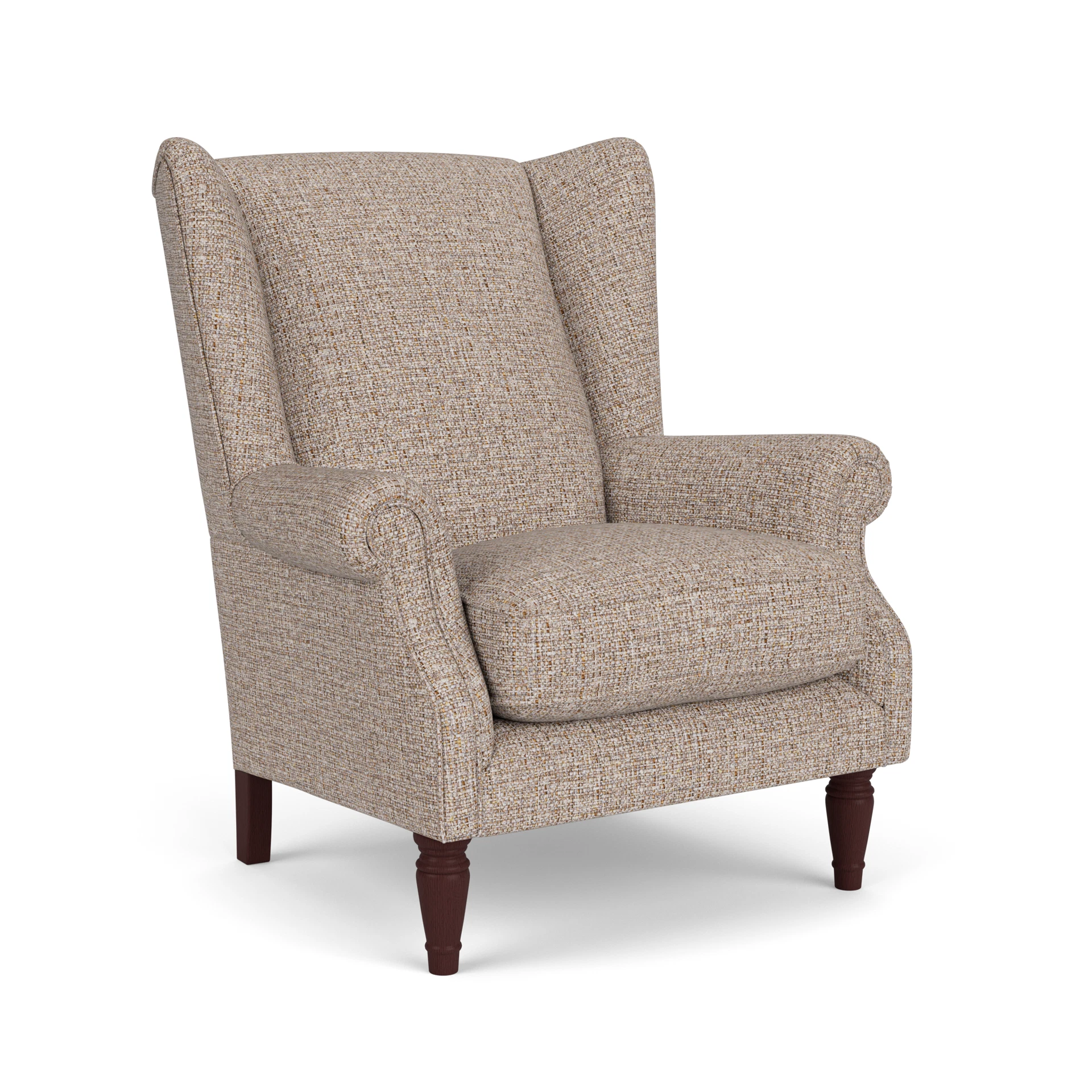 Alice Armchair in Textured Weave - Natural Mix with Light legs
