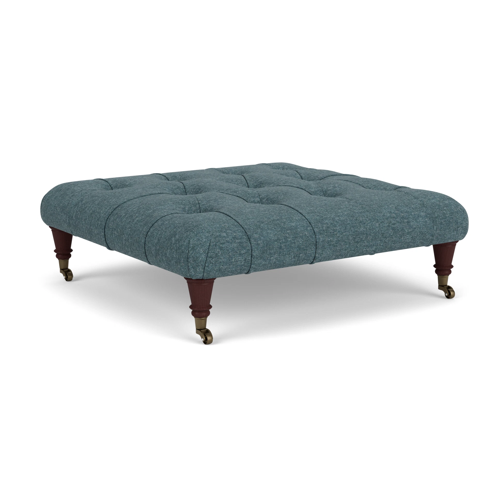 Amelia Foot Stool in Aquaclean Oxford - Lake Marl with Light legs