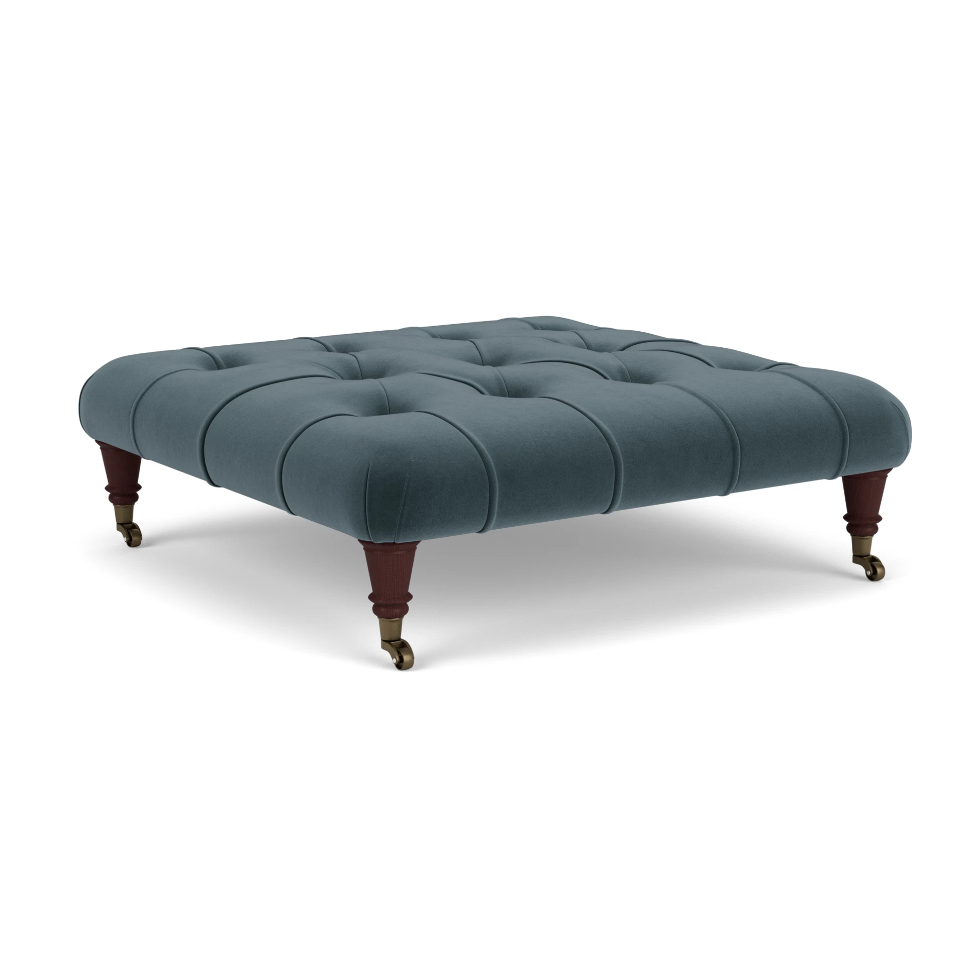 Amelia Foot Stool in Matt Velvet - Night Sky with Light legs