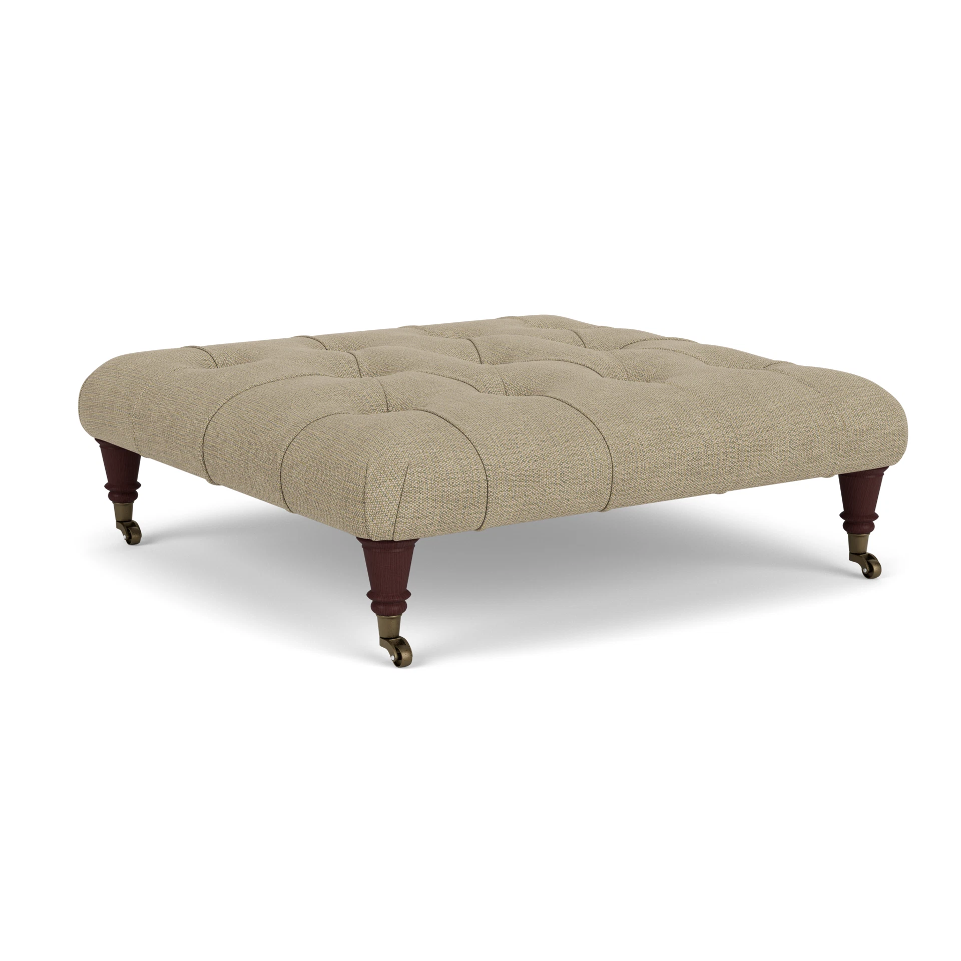 Amelia Foot Stool in Rustic Weave - Apple with Light legs