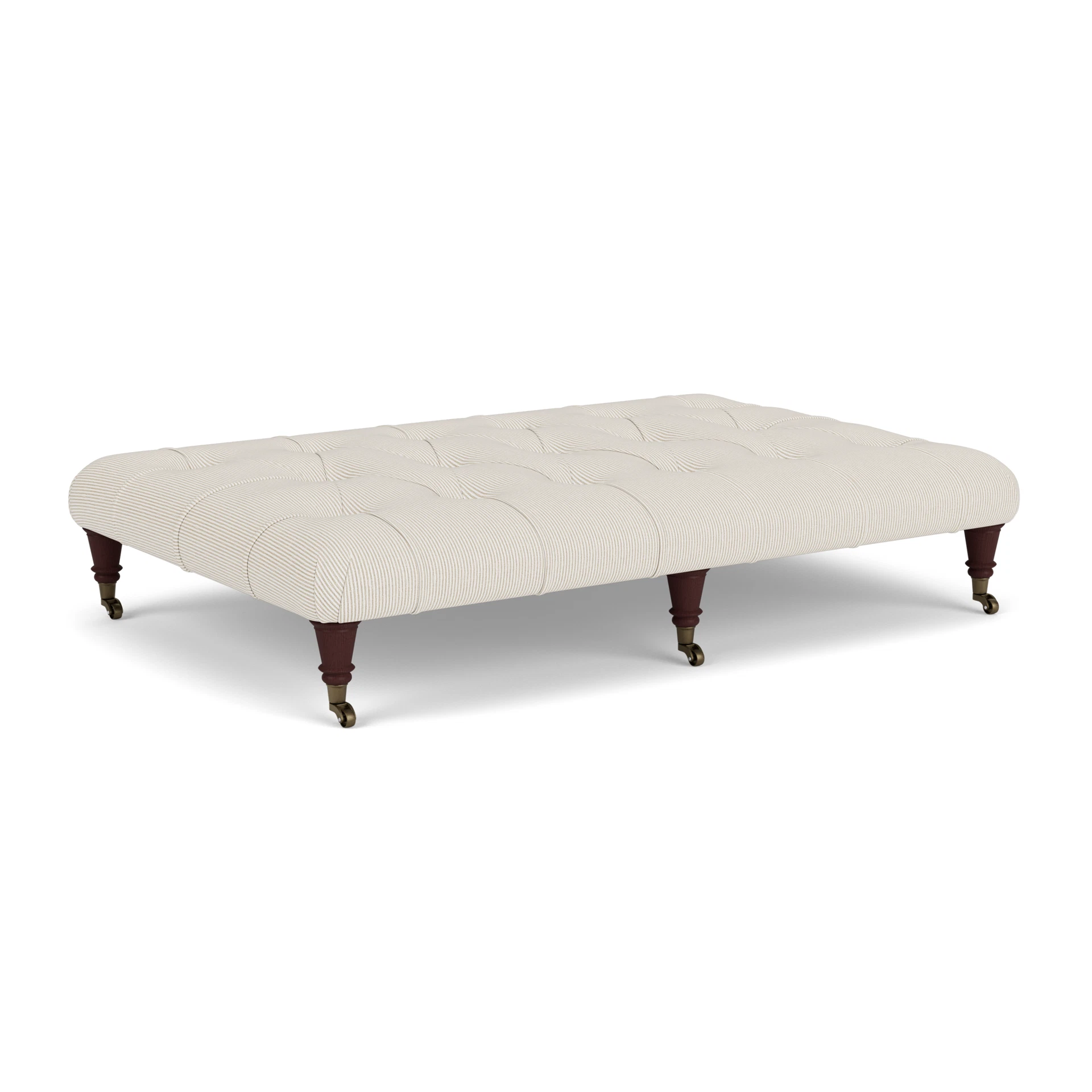 Amelia Large Foot Stool in Broadway Stripe - Natural with Light legs