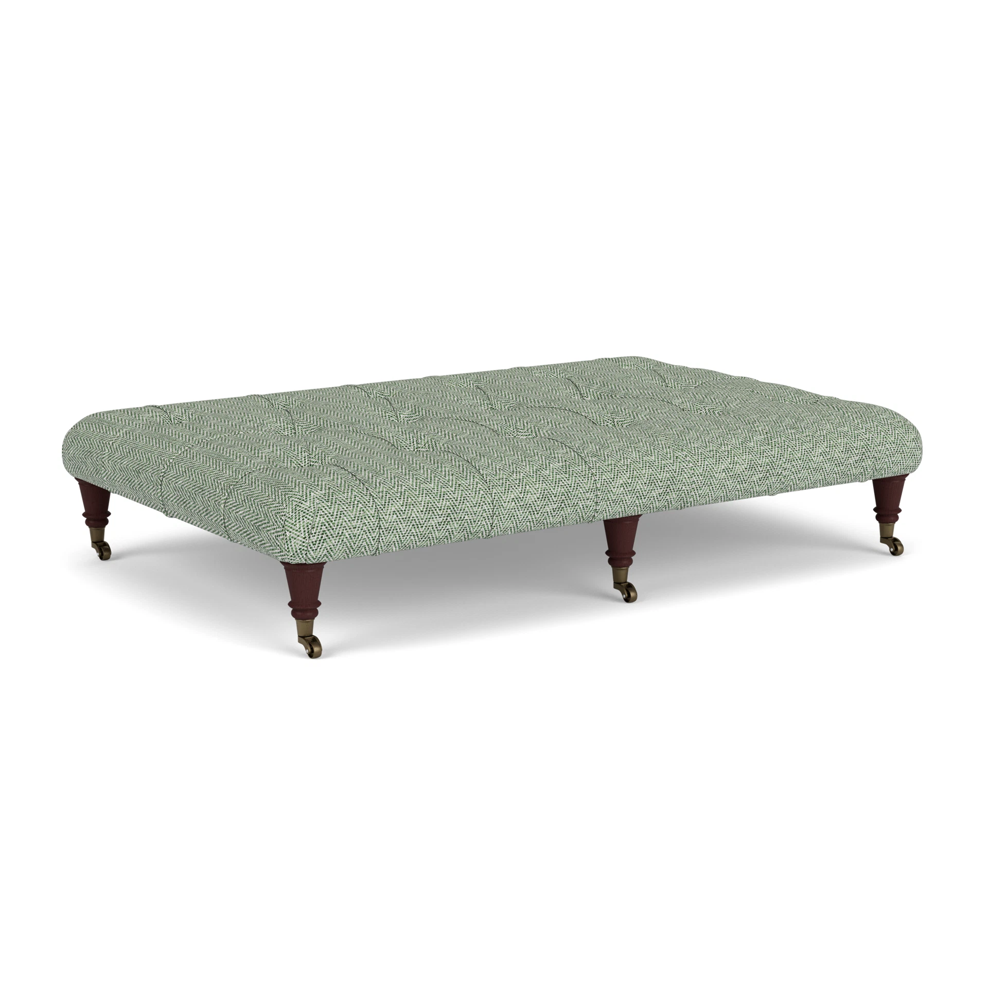 Amelia Large Foot Stool in Herringbone Weave - Lake with Light legs