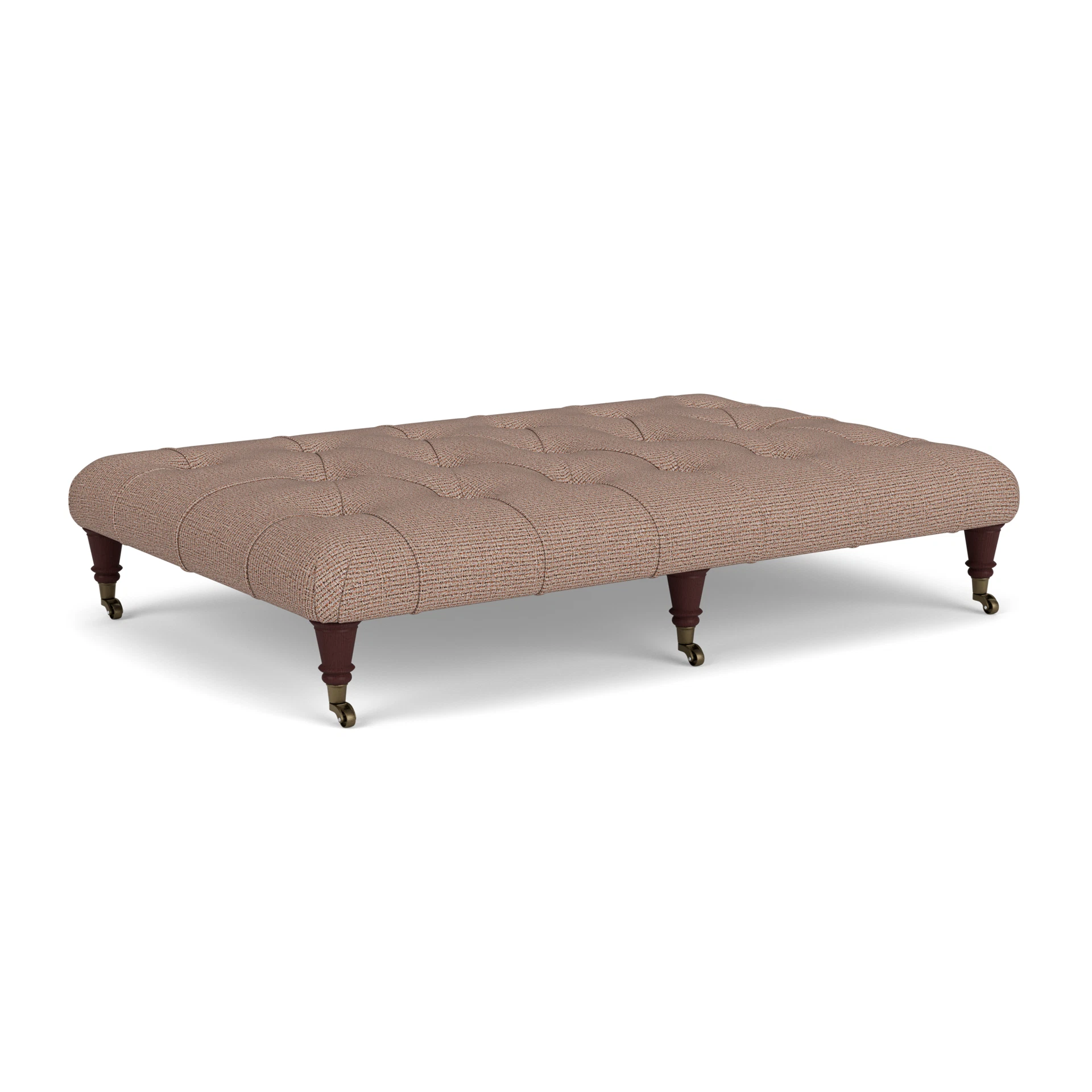 Amelia Large Foot Stool in Textured Weave - Autumn Mix with Light legs