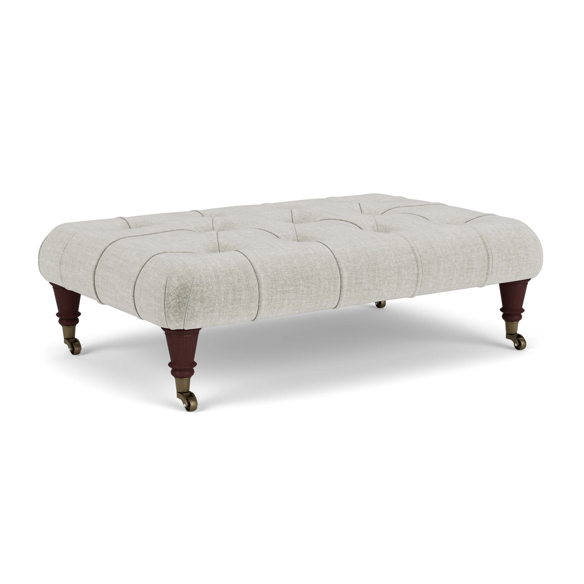 Amelia Small Foot Stool in Eco Chenille - Grey Mist with Light legs