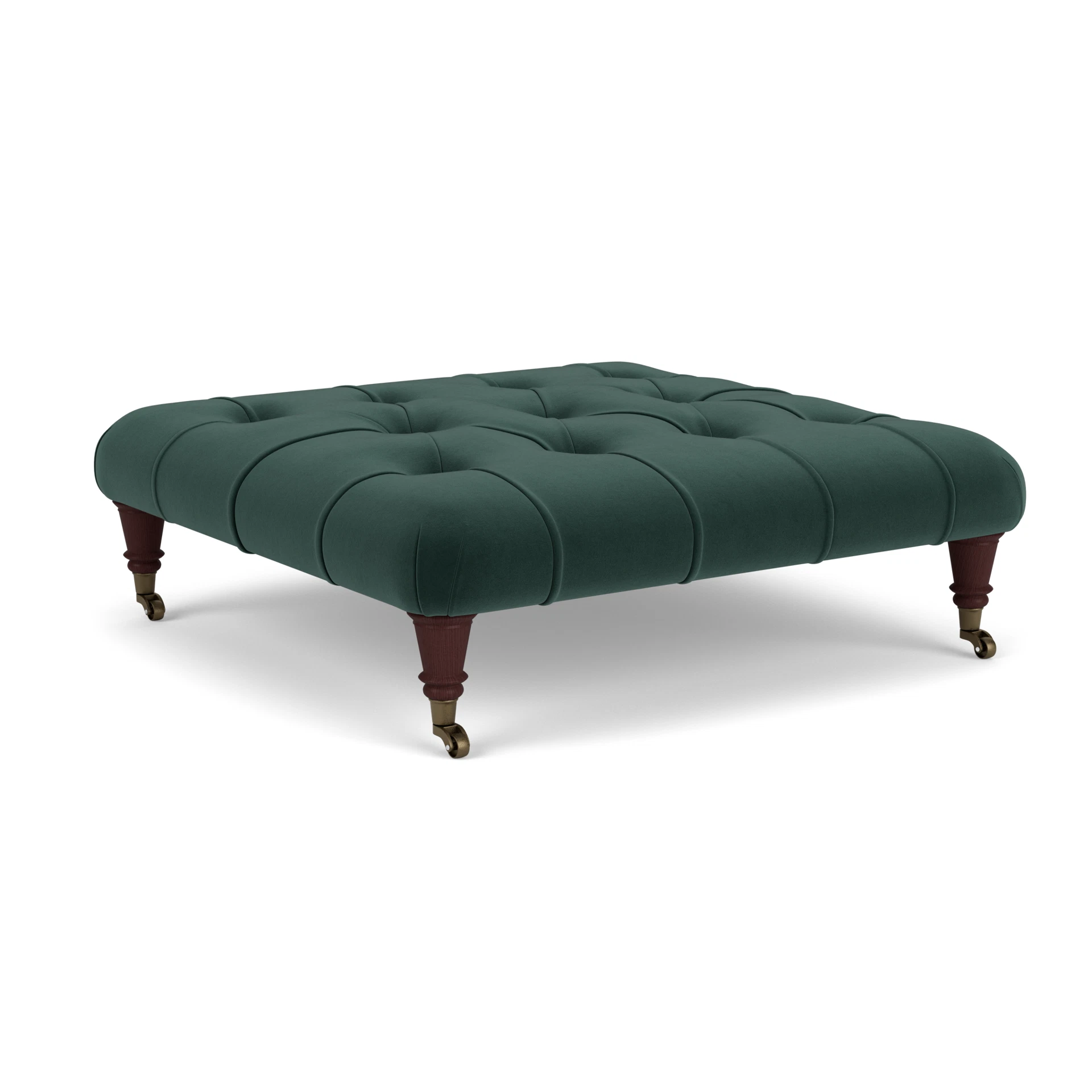 Amelia Small Foot Stool in Matt Velvet - Lake with Light legs