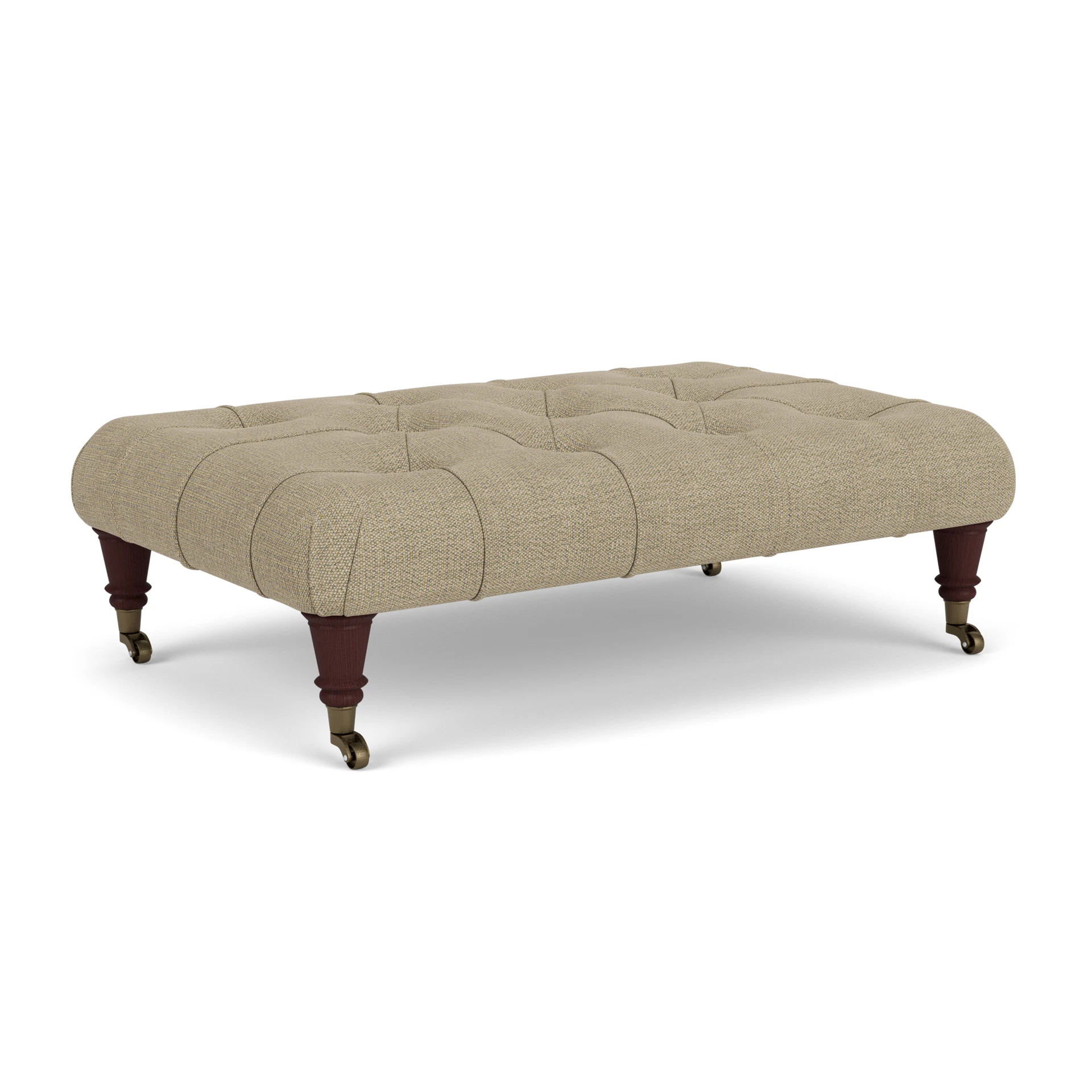 Amelia Small Foot Stool in Rustic Weave - Apple with Light legs