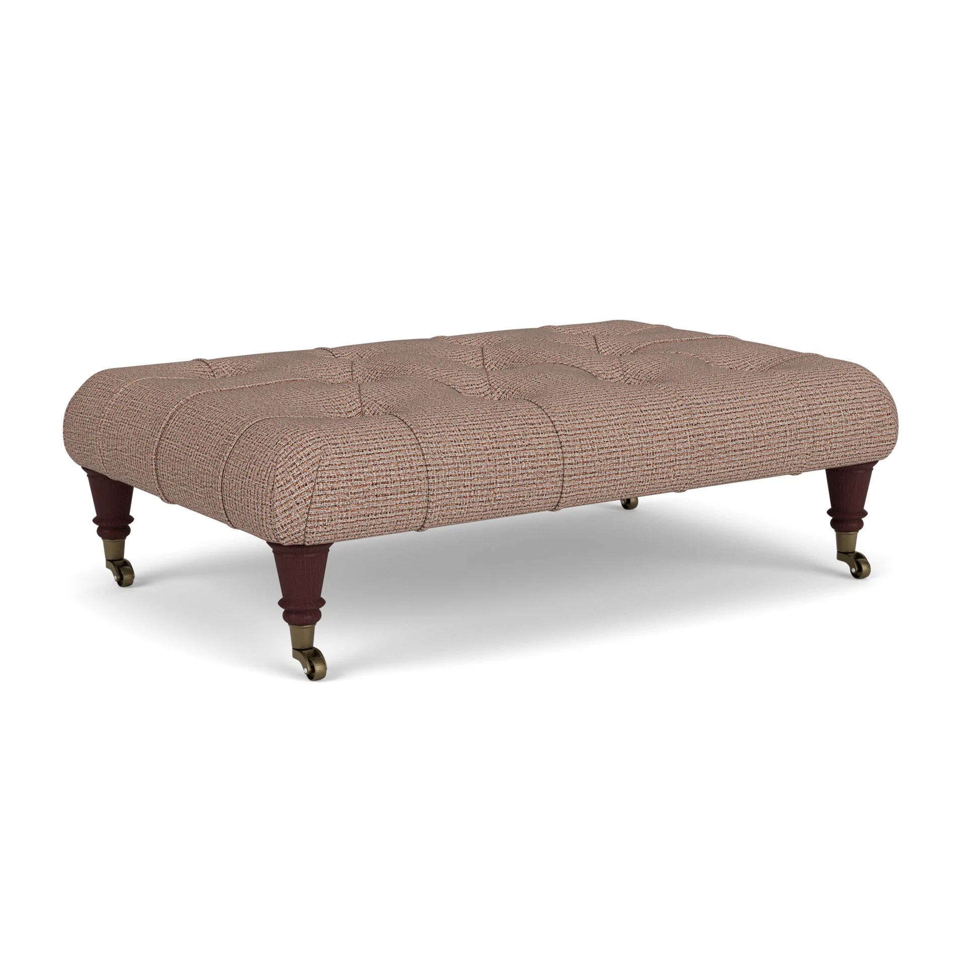Amelia Small Foot Stool in Textured Weave - Autumn Mix with Light legs