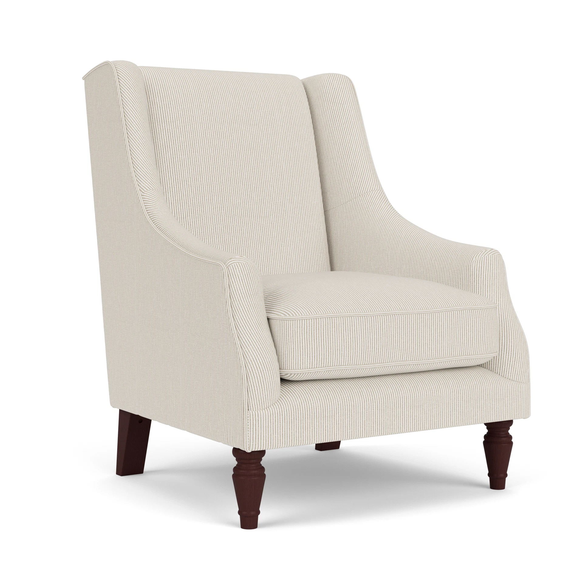 Annie Armchair in Broadway Stripe - Natural with Light legs