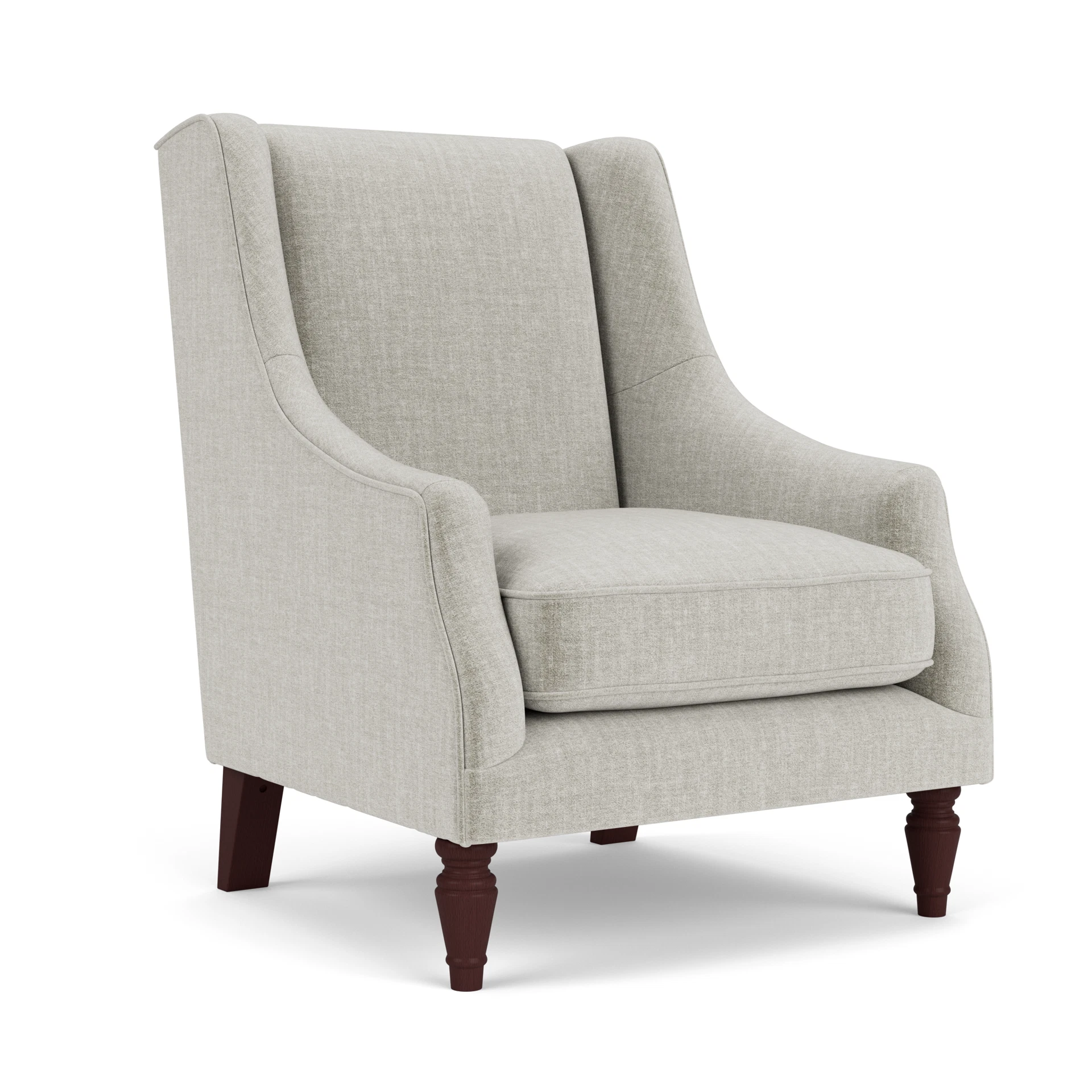 Annie Armchair in Eco Chenille - Grey Mist with Light legs