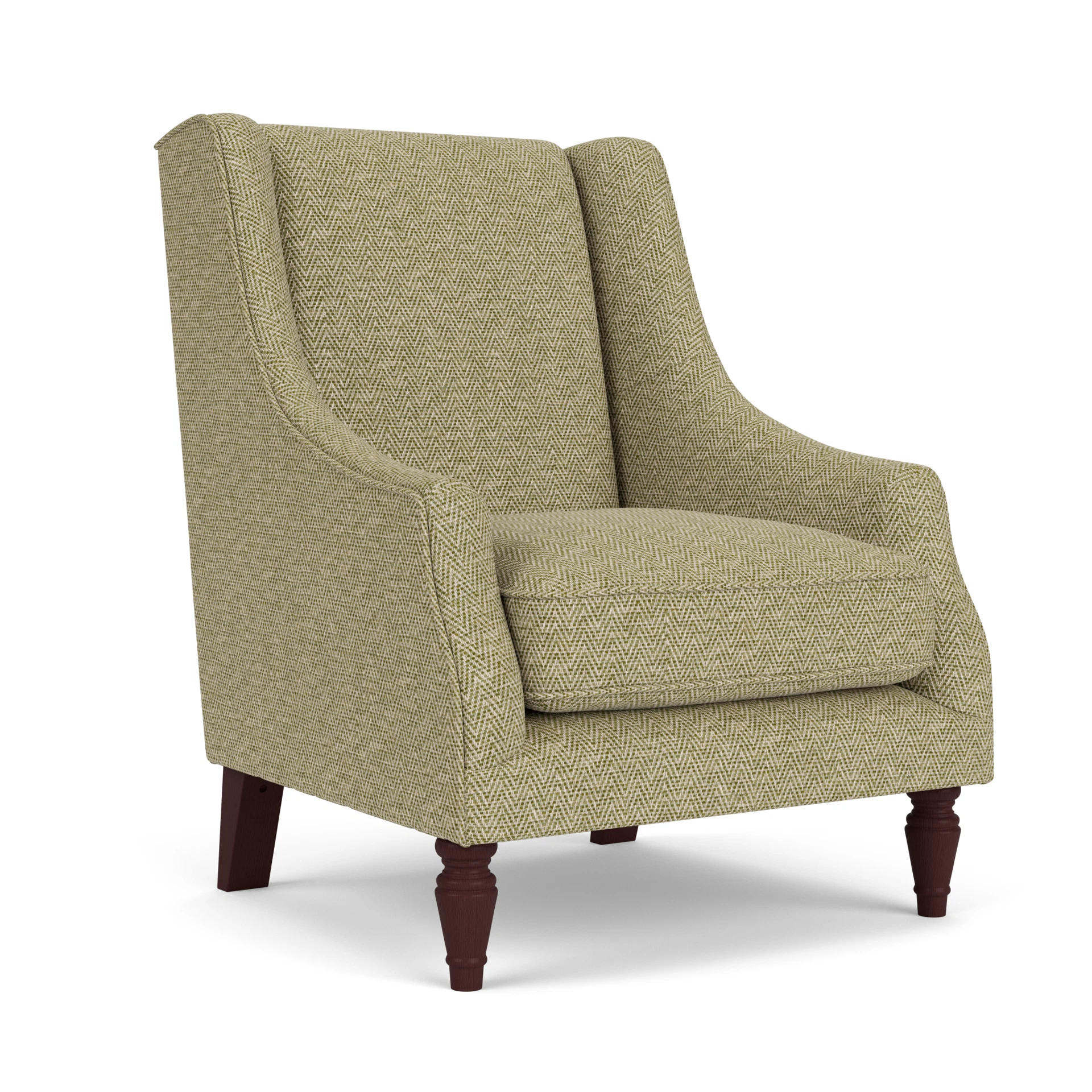 Annie Armchair in Herringbone Weave - Apple with Light legs