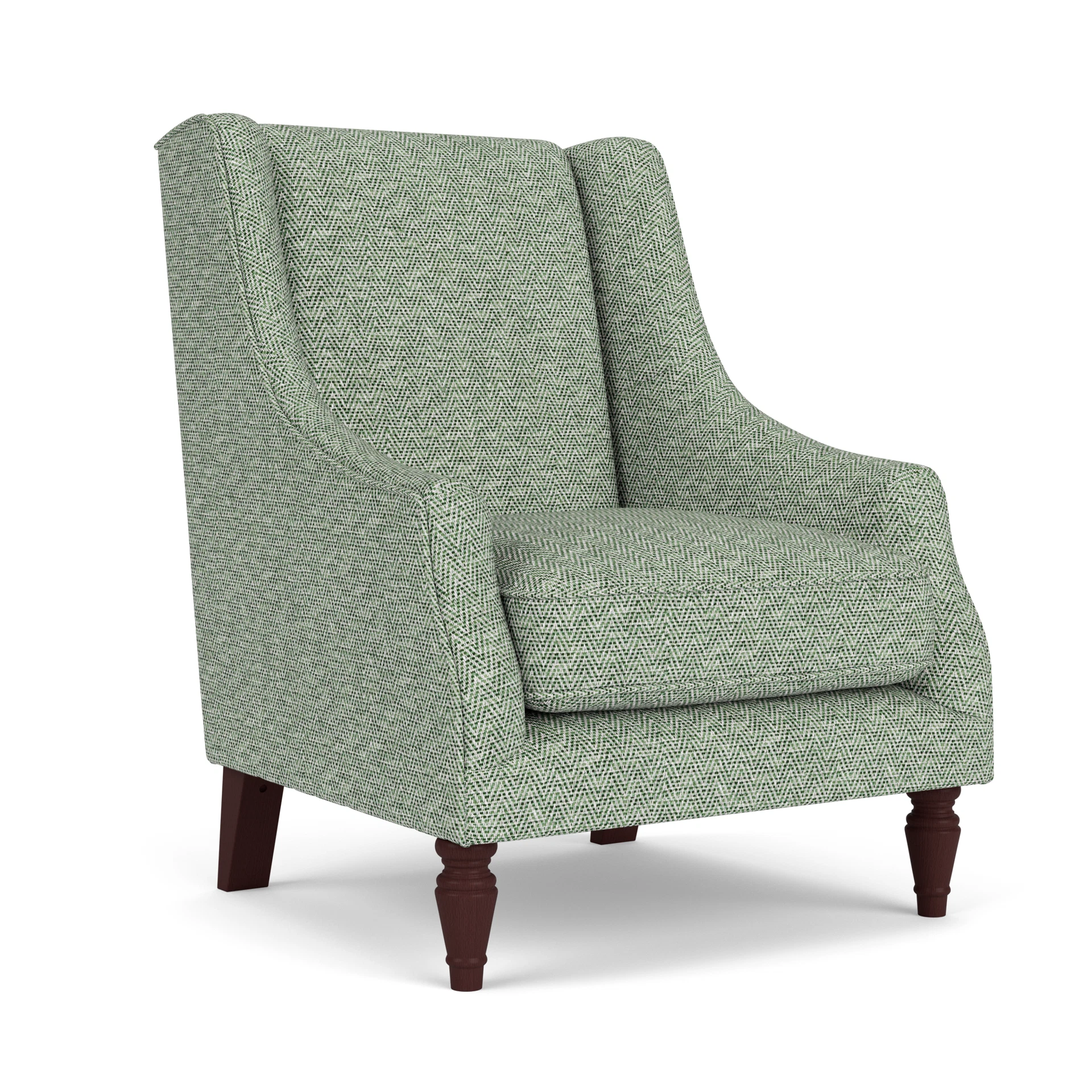 Annie Armchair in Herringbone Weave - Lake with Light legs
