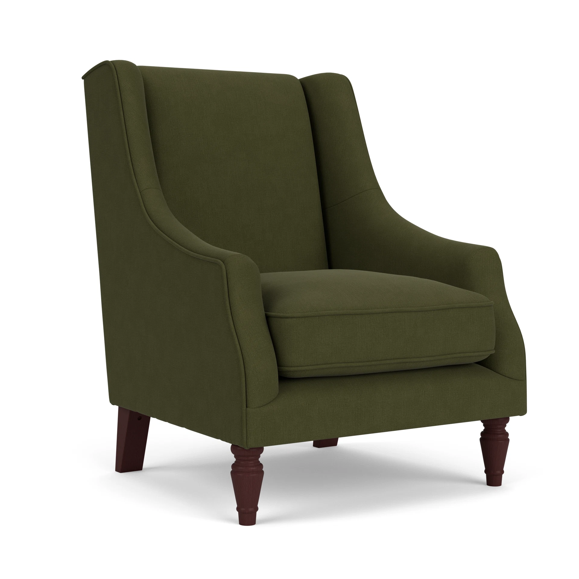 Annie Armchair in House Linen Mix - Forest Green with Light legs