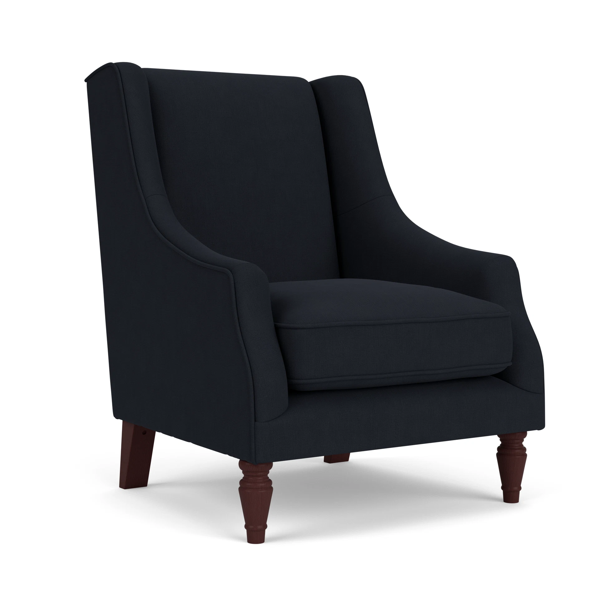 Annie Armchair in House Linen Mix - Ink with Light legs