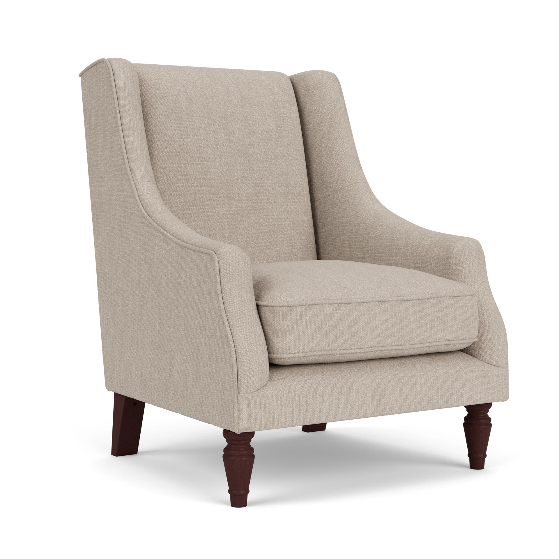 Annie Armchair in Luxury Italian Linen - Natural with Light legs