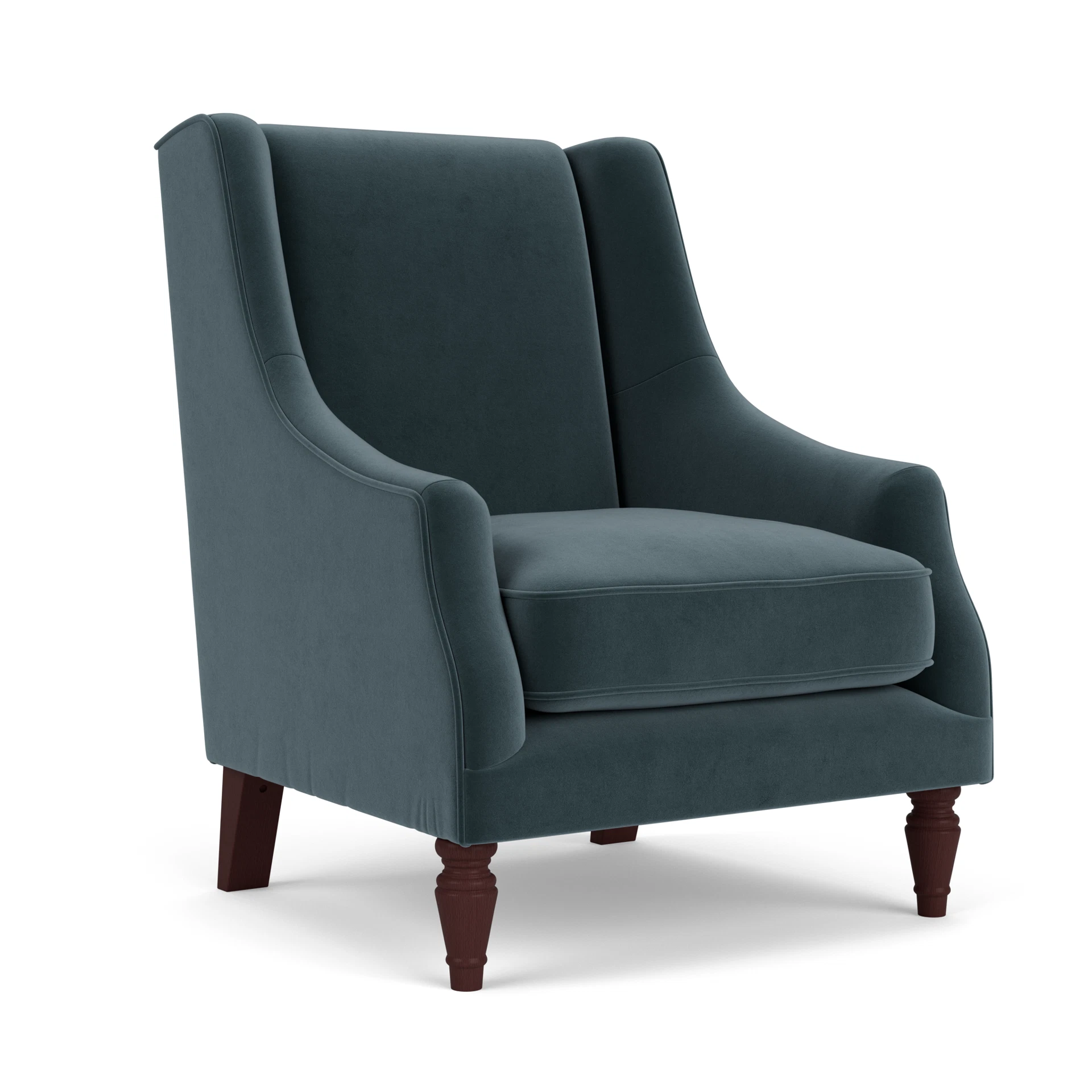 Annie Armchair in Matt Velvet - Night Sky with Light legs