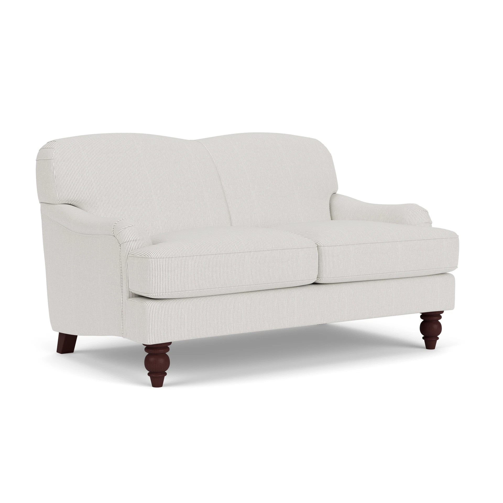 Ashbee 2 Seater Sofa in Broadway Stripe - Grey with Light legs