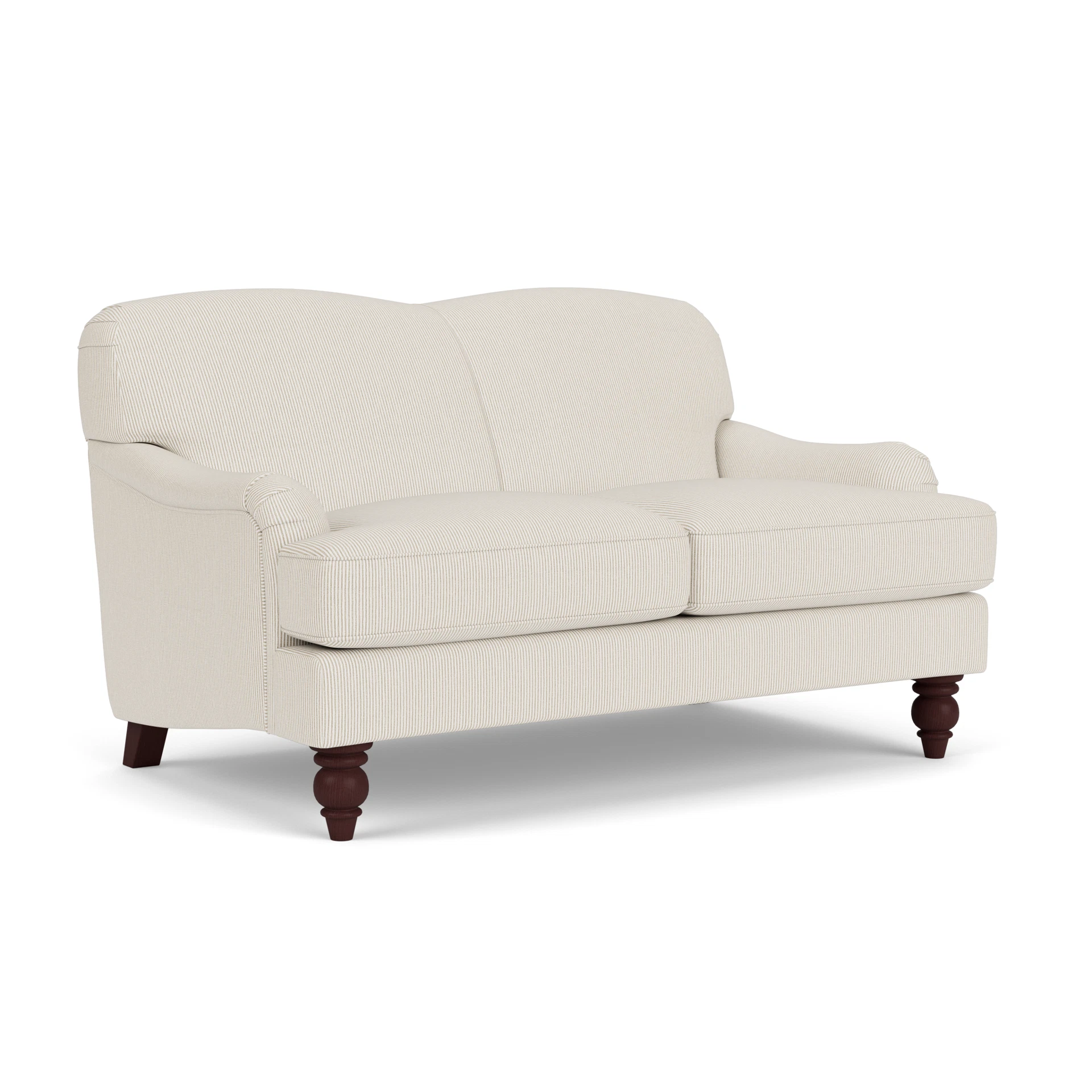 Ashbee 2 Seater Sofa in Broadway Stripe - Natural with Light legs