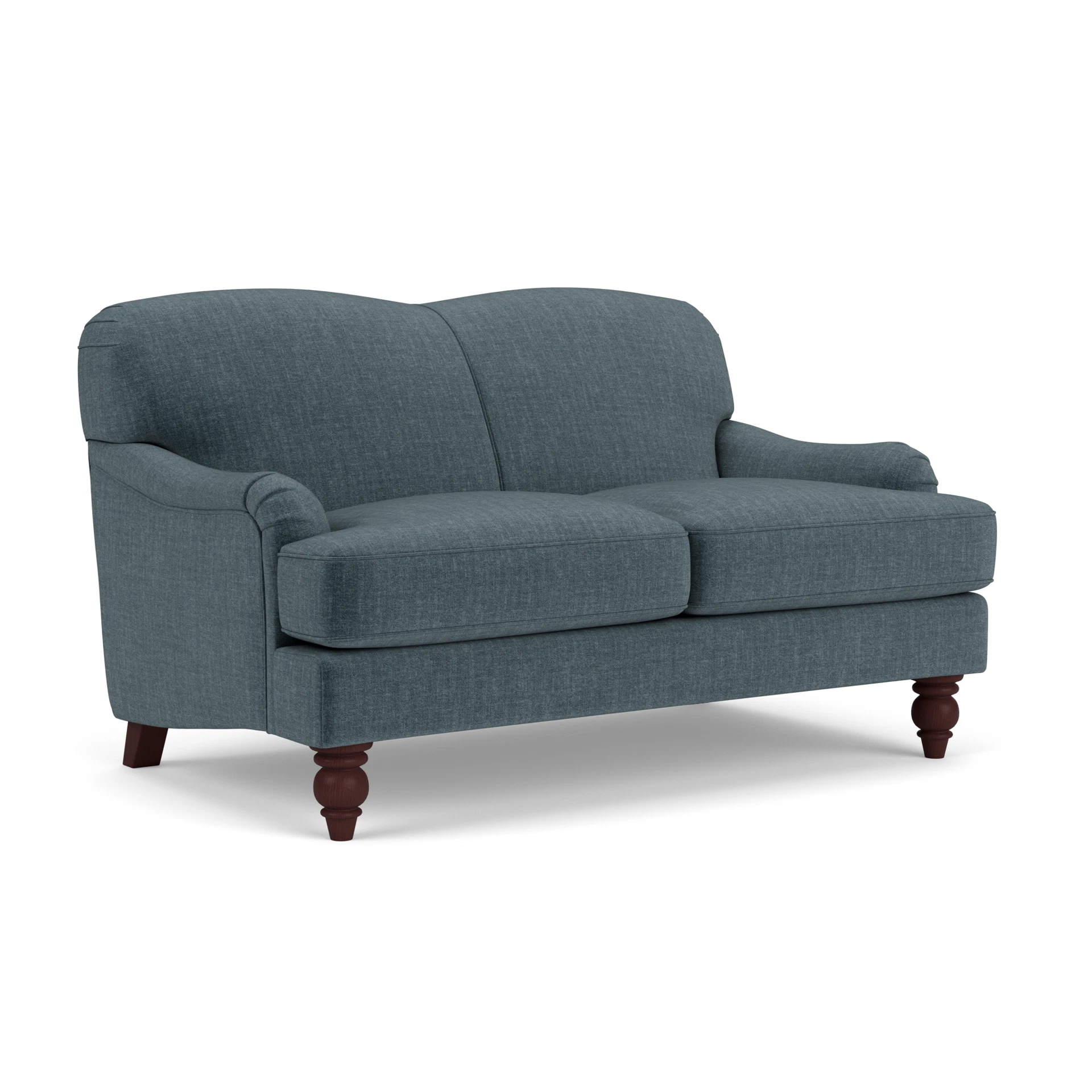 Ashbee 2 Seater Sofa in Eco Chenille - Teal with Light legs