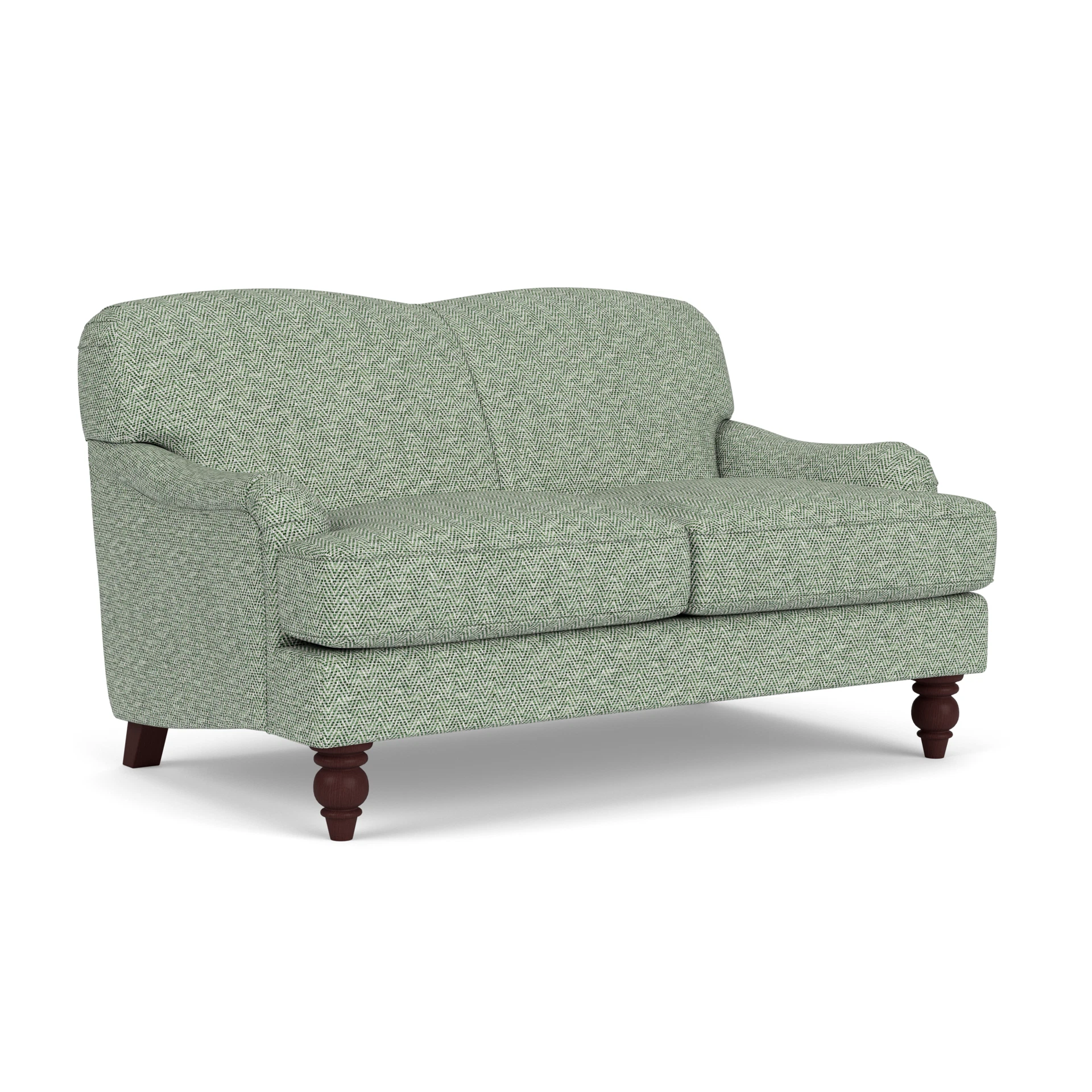 Ashbee 2 Seater Sofa in Herringbone Weave - Lake with Light legs
